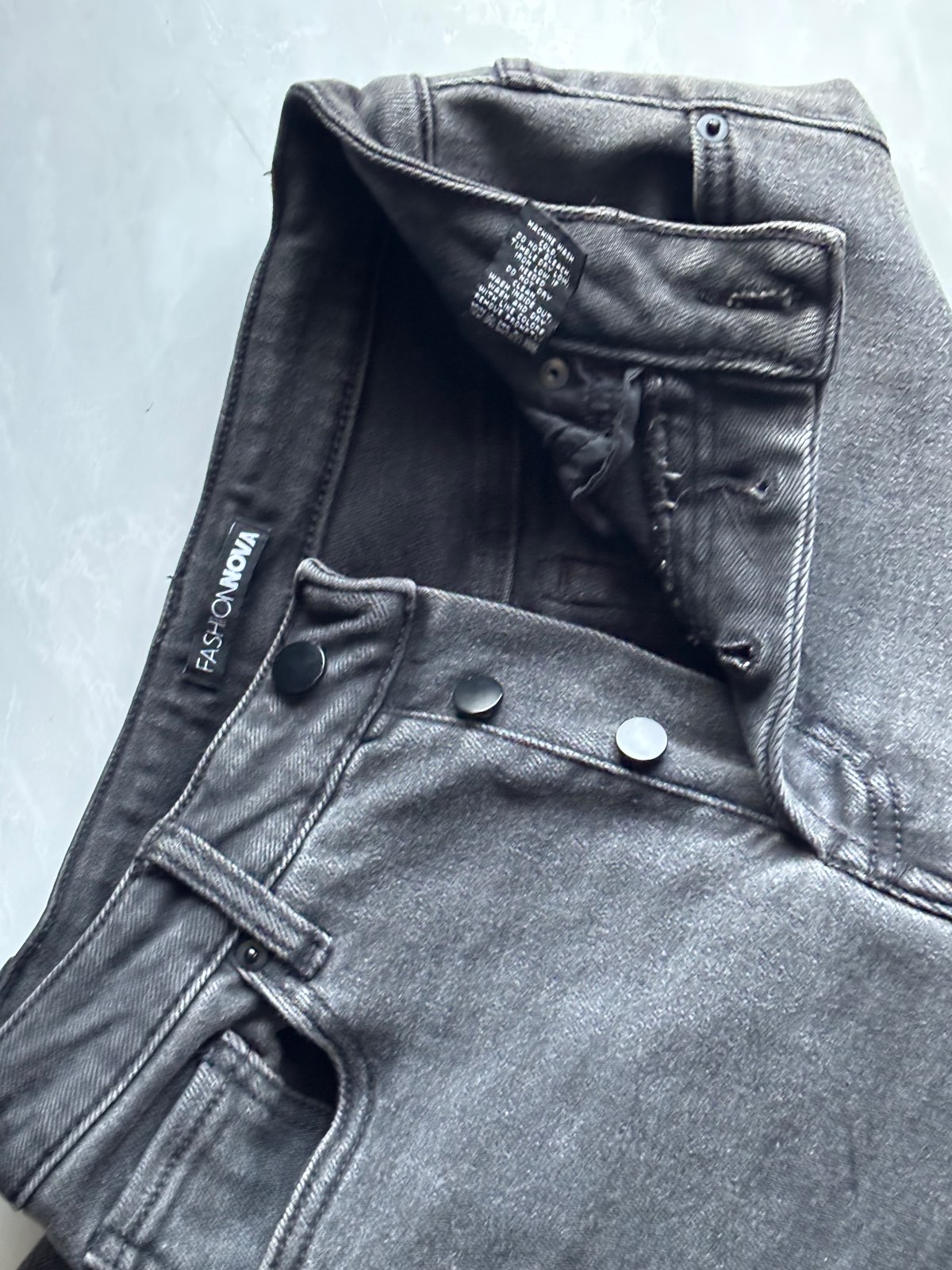 Black acid wash jeans 